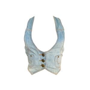 y2k vintage denim waistcoat vest